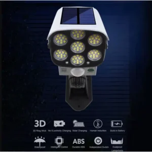 Simulador Câmera Lâmpada Solar c/ Comando e Sensor de Movimento