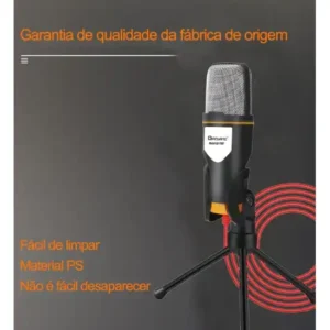 Microfone Condensador Omnidirecional c/ Suporte