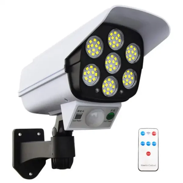 Simulador Câmera Lâmpada Solar c/ Comando e Sensor de Movimento