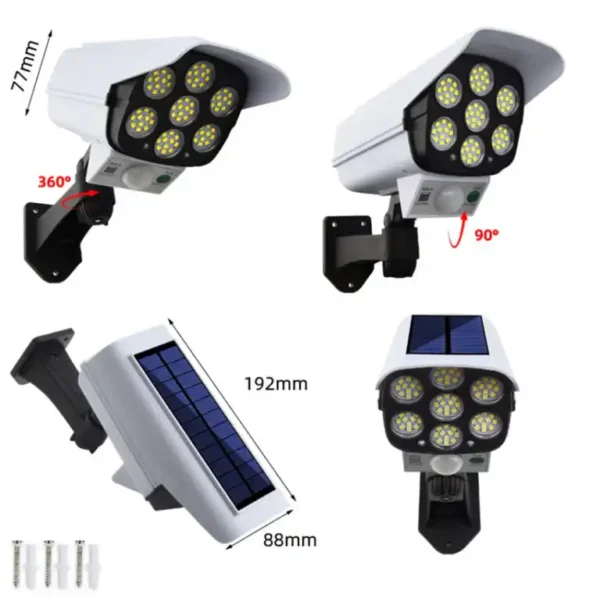 Simulador Câmera Lâmpada Solar c/ Comando e Sensor de Movimento